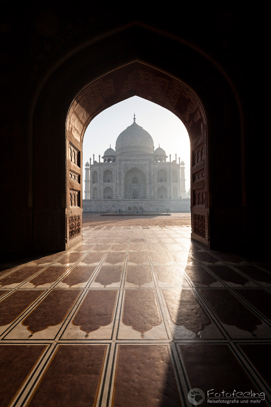 Aussicht von der Taj Mahal Moschee auf das Taj Mahal