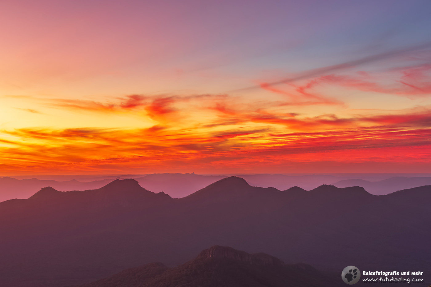 Aussicht vom Mount William zum Sonnenuntergang