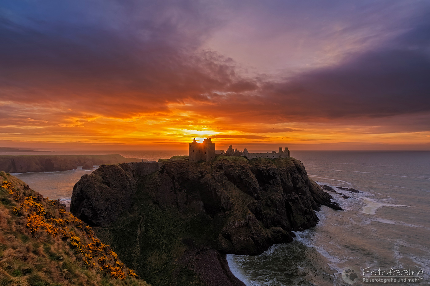 Sonnenaufgang am Dunnottar Castle