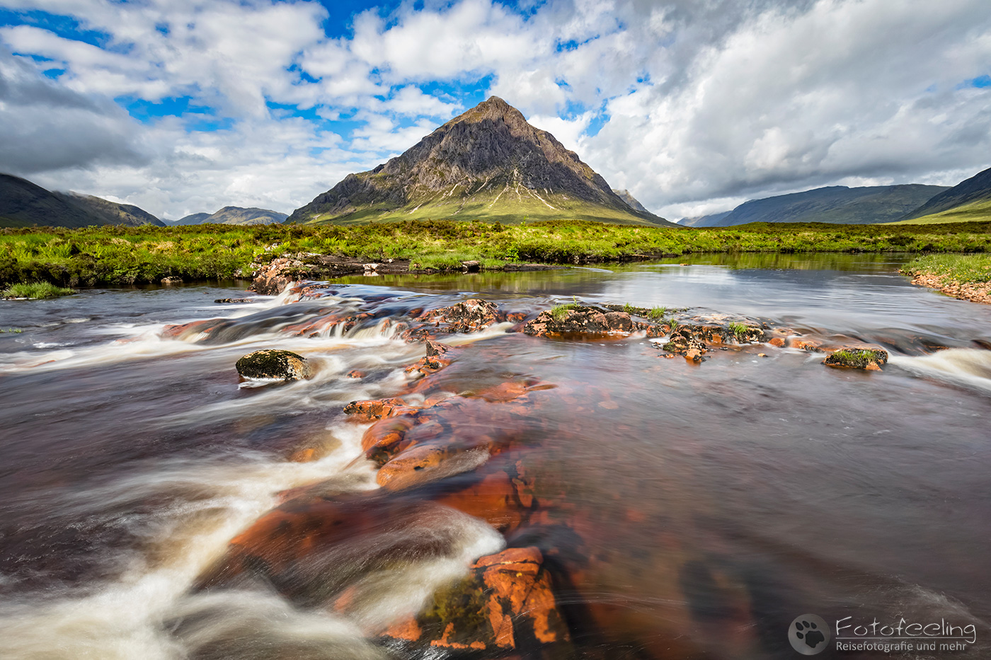 Bergmassiv Buachaille Etive Mòr mit dem Berg  Stob Dearg