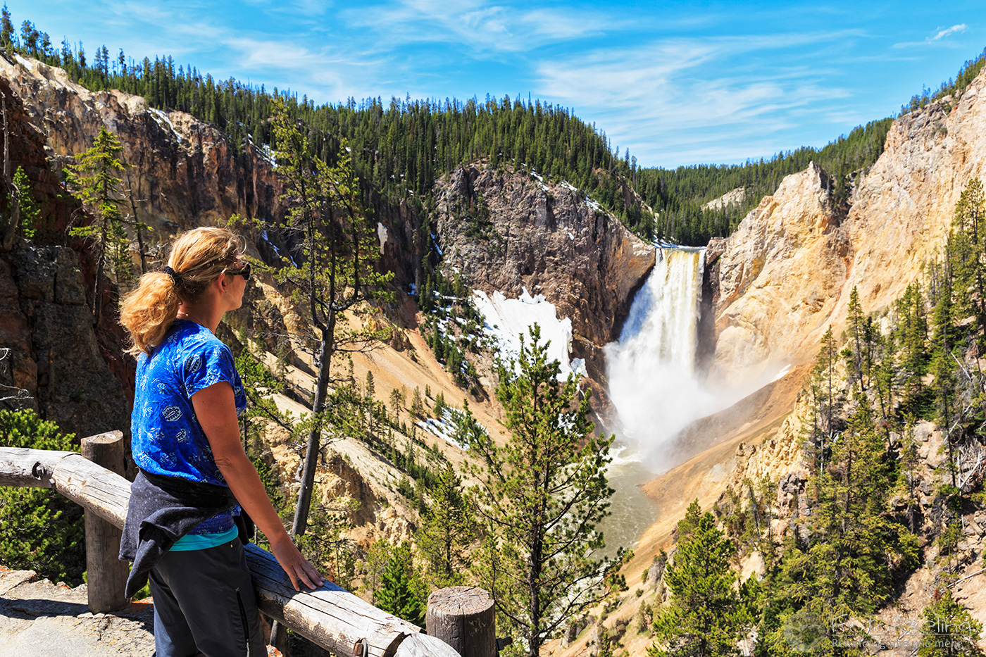 Andrea an den Lower Yellowstone Falls