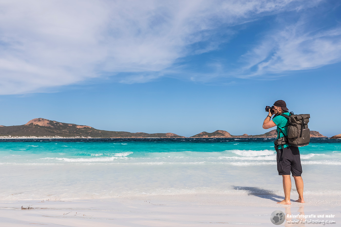 Chris am Strand von Lucky Bay