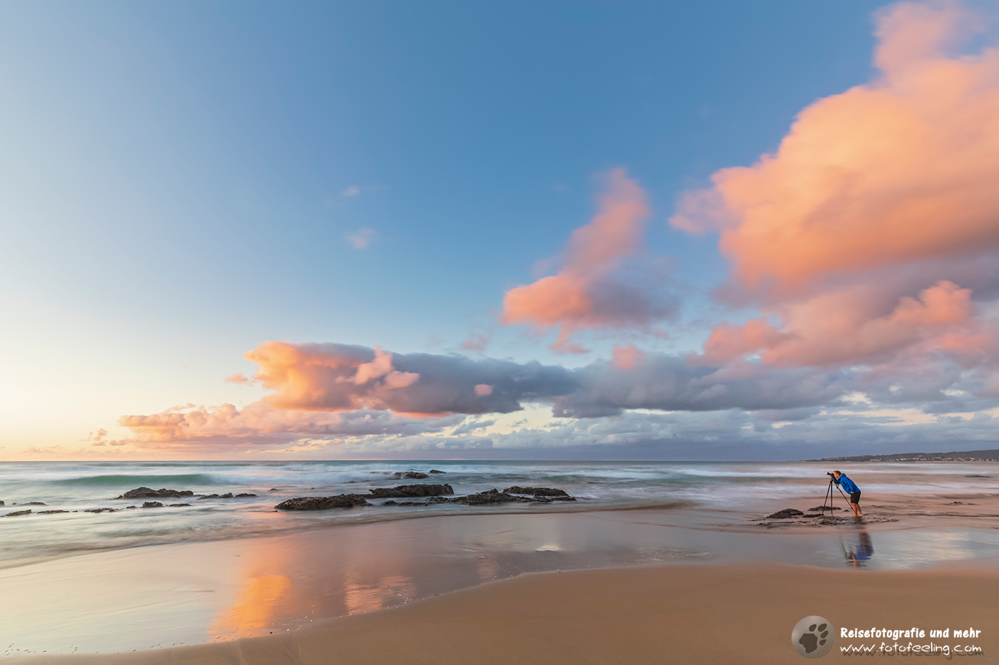 Chris fotografiert den Sonnenaufgang über der Apollo Bay