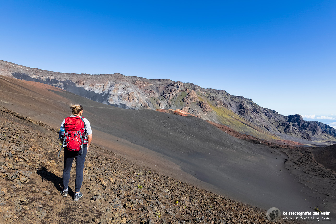 Blick in den Krater vom Sliding Sands Trail (Keonehe'ehe'e - Keoneheehee Trail)
