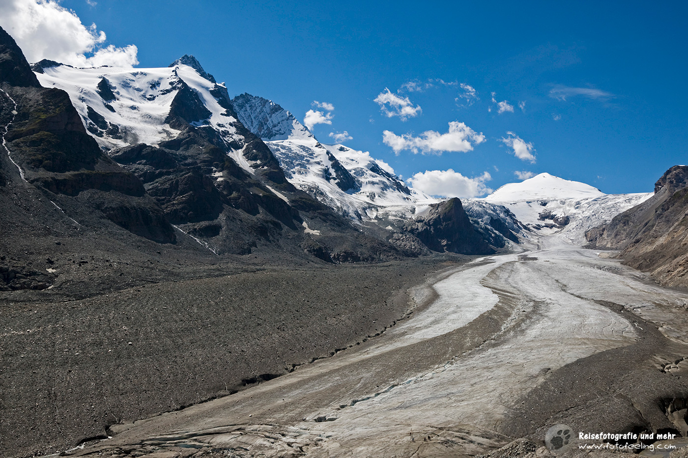 Großglockner Berggruppe mit Pasterze Gletscher, Franz Josefs Höhe
