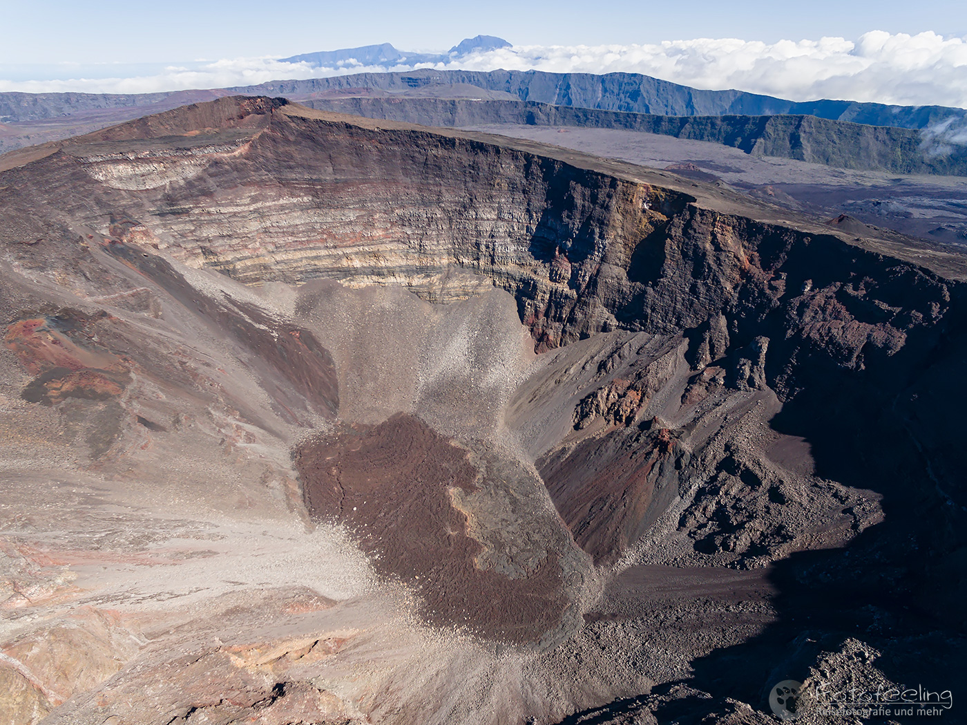 Krater Dolomieu des Schildvulkans Piton de la Fournaise