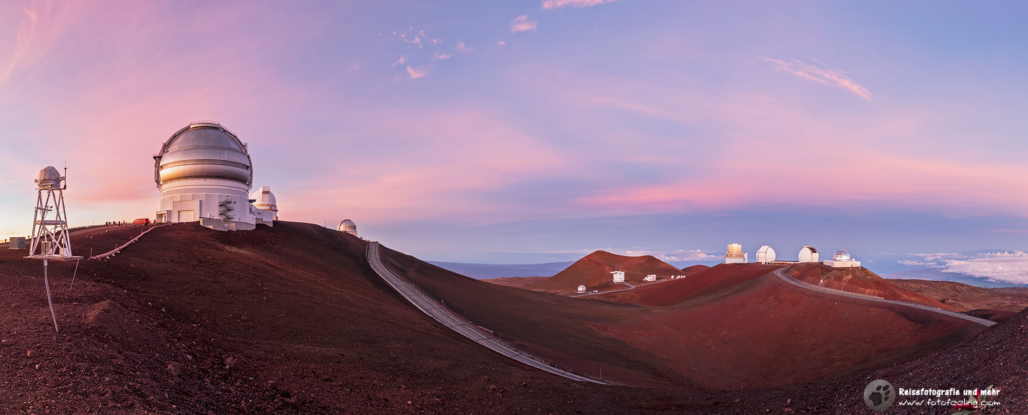 Gemini-Observatorium, University of Hawaii 2.2-Meter Telescope, Subaru Telescope, Keck-Observatorium und NASA Infrared Telescope Facility, Sonnenaufgang