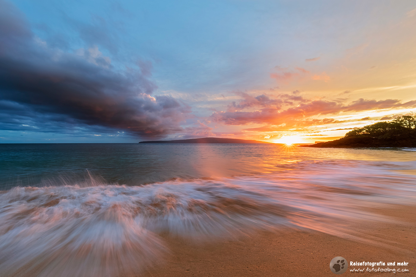 Big Beach und Rettungsschwimmer Haus im Sonnenuntergang