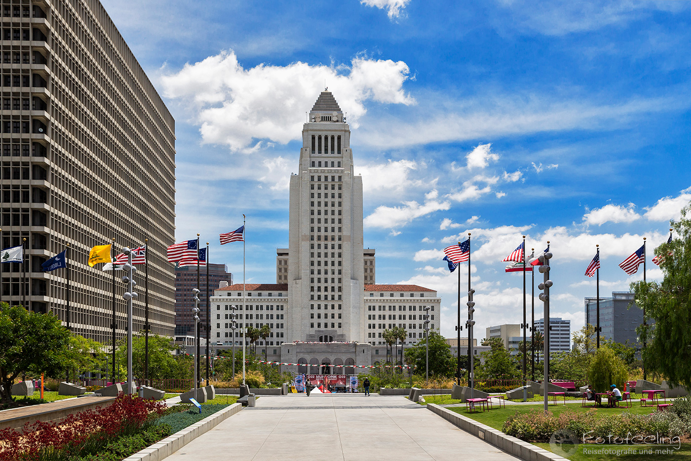 Grand Park und Los Angeles City Hall