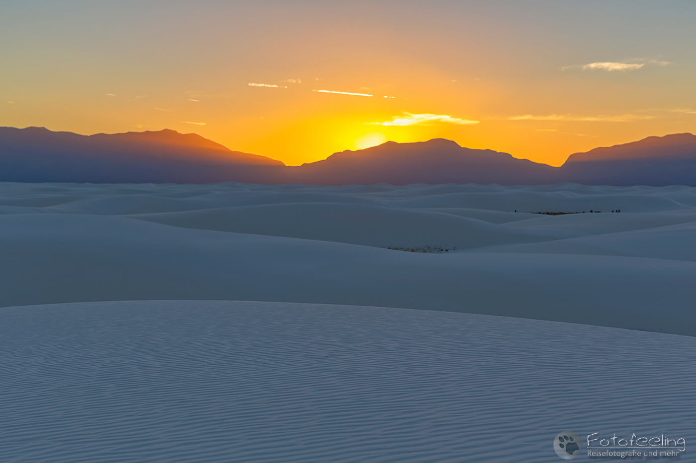 Abenddämmerung in White Sands