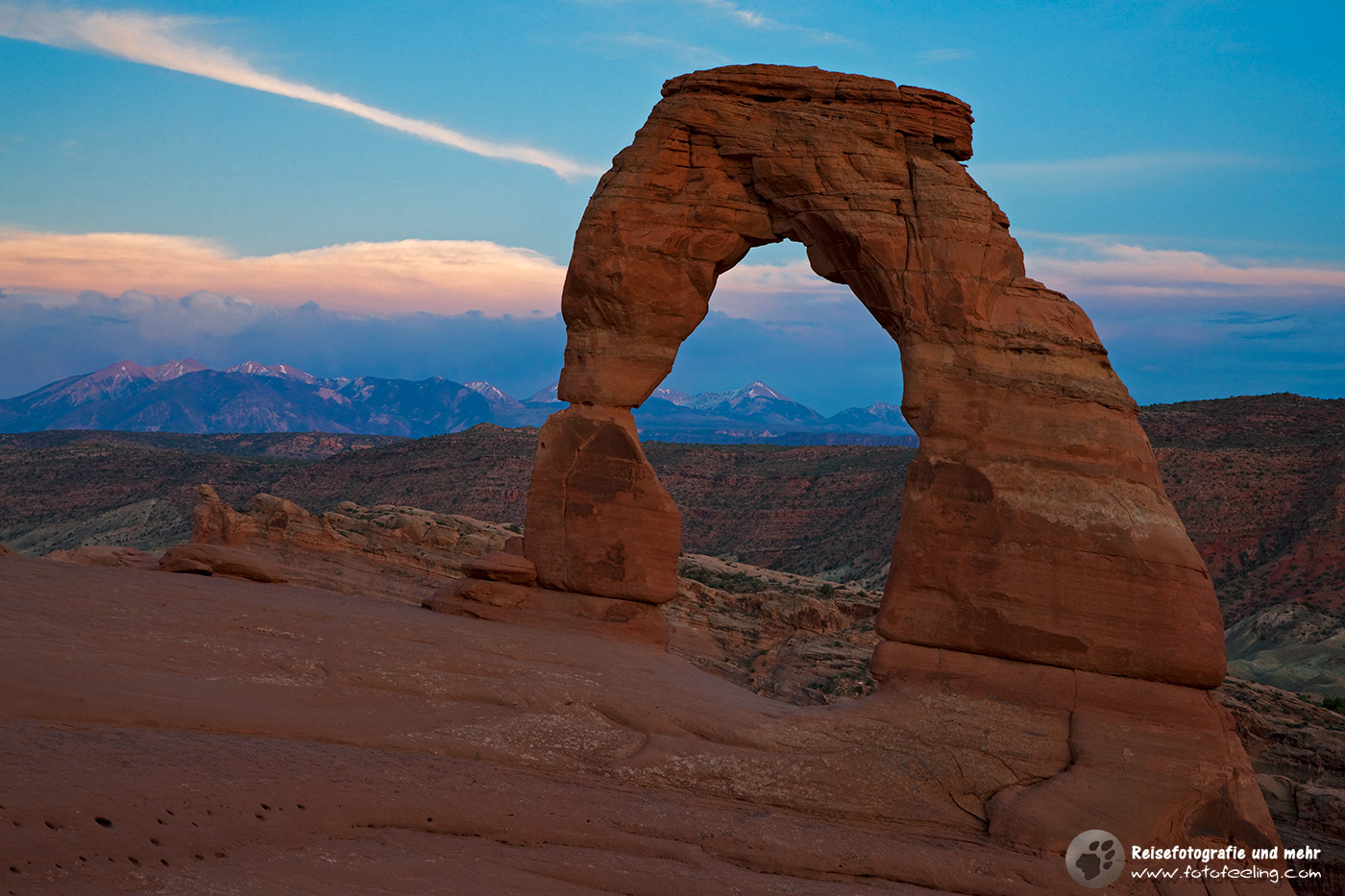 Delicate Arch in der Dämmerung