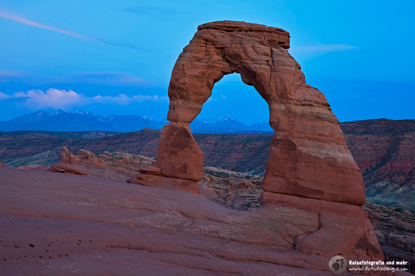 Delicate Arch in der Dämmerung