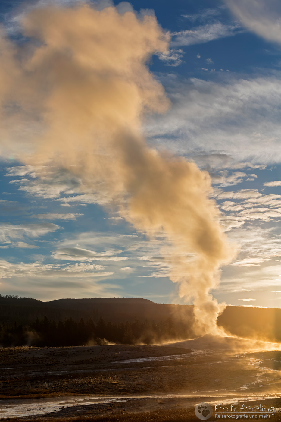 Old Faithful Geysir beim Ausbruch