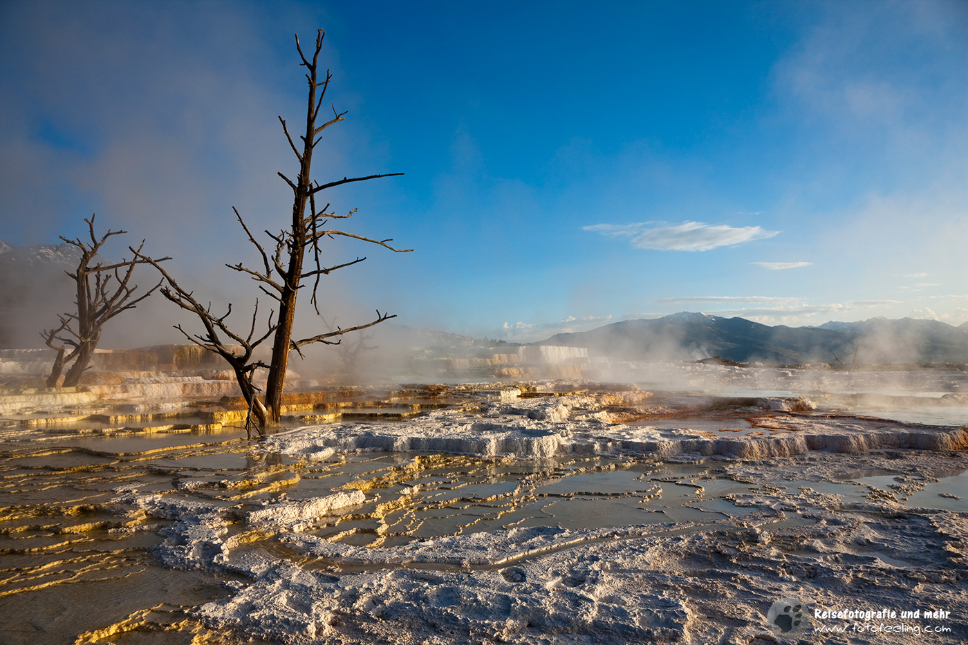Sinterrassen bei Mammoth Hot Springs