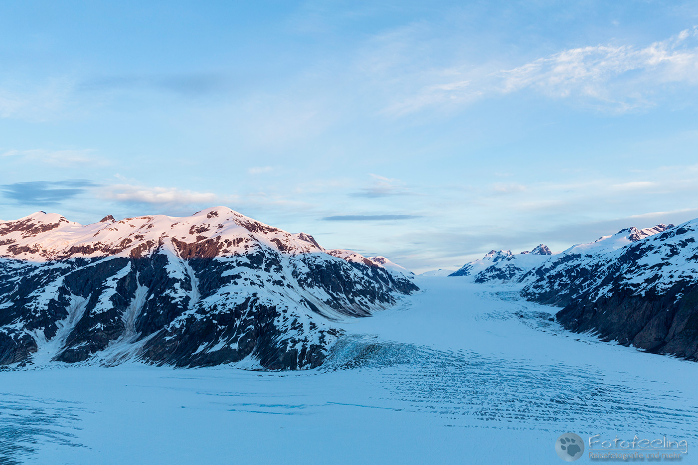 Morgenlicht auf dem Salmon Glacier