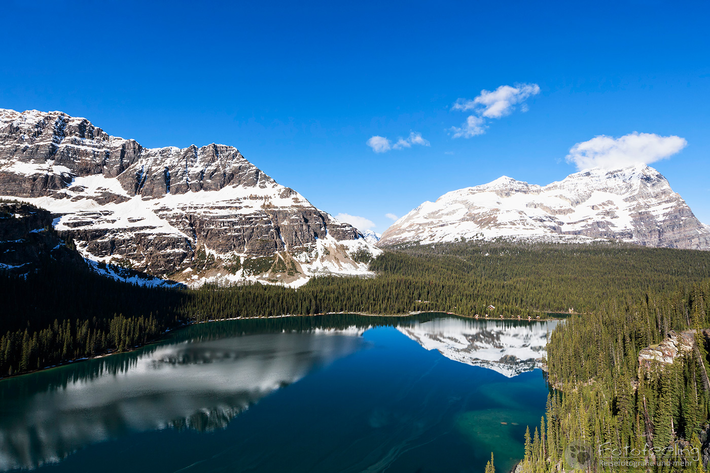 Lake O’Hara mit Mount Shaffer, Walter Feuz Peak und Odaray Mountain