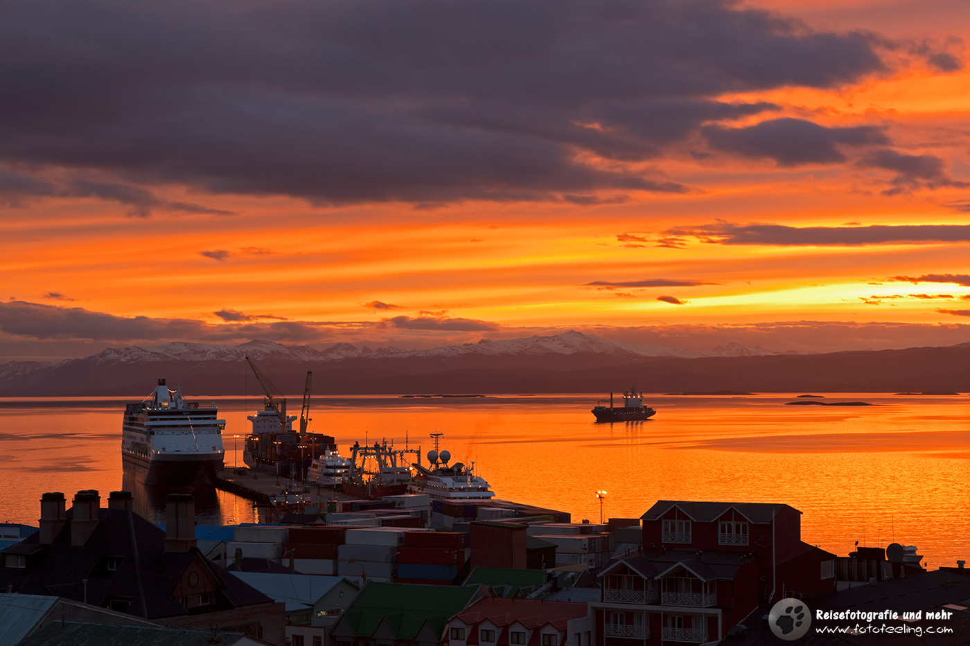 Sonnenuntergang über Ushuaia