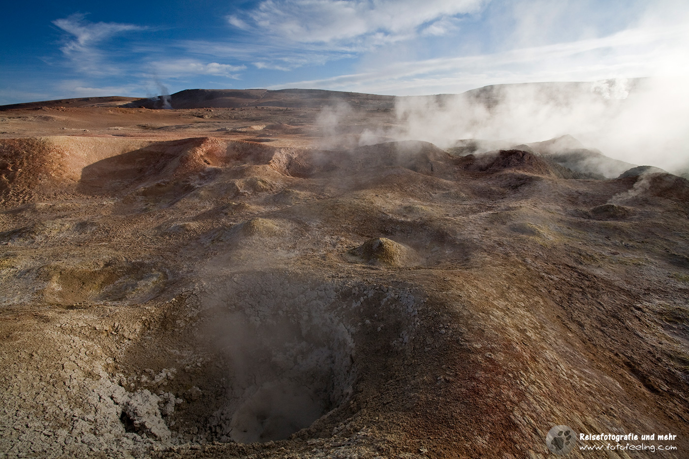 Geysir Sol de Manana frühmorgens