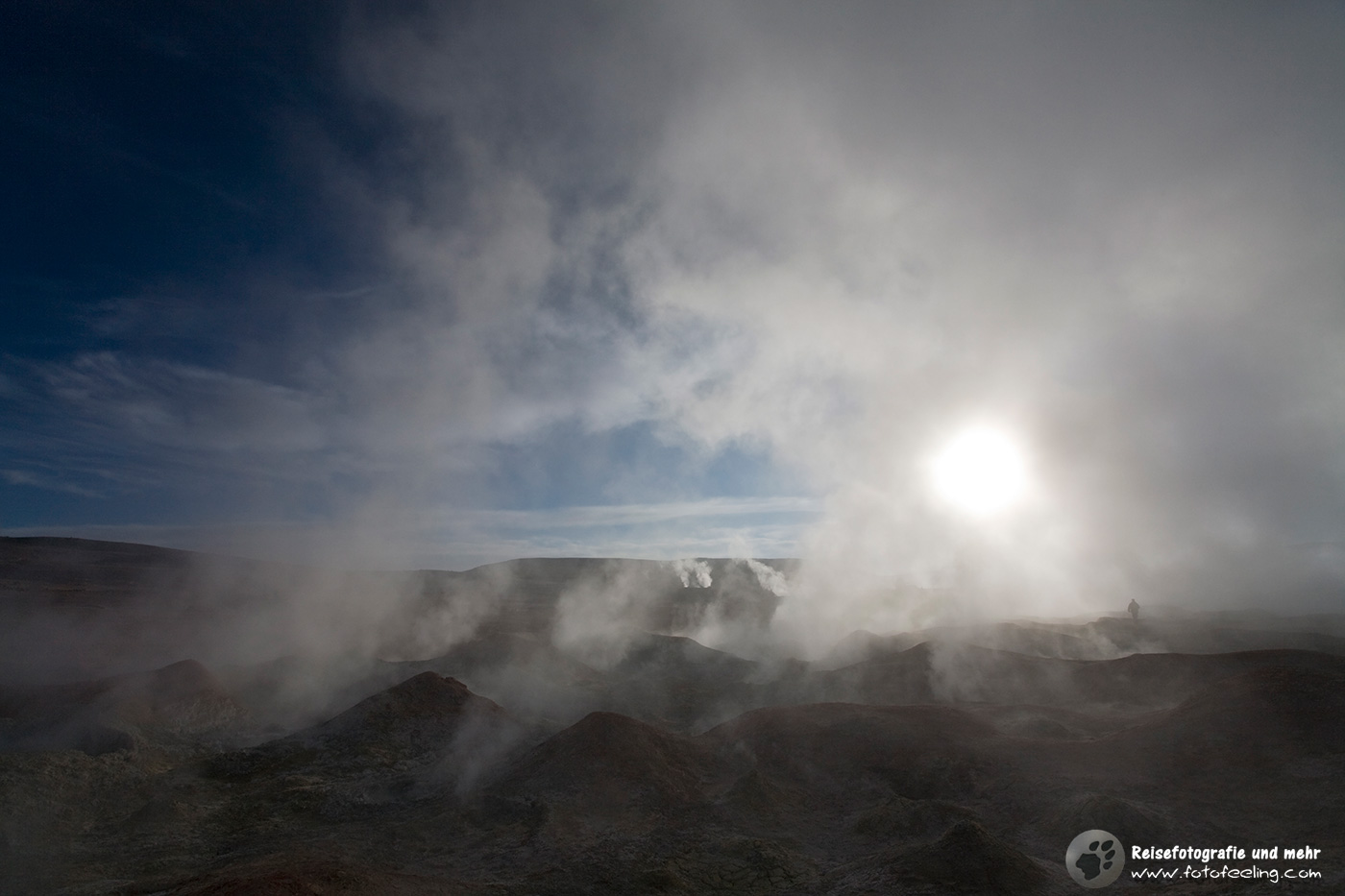 Geysir Sol de Manana frühmorgens