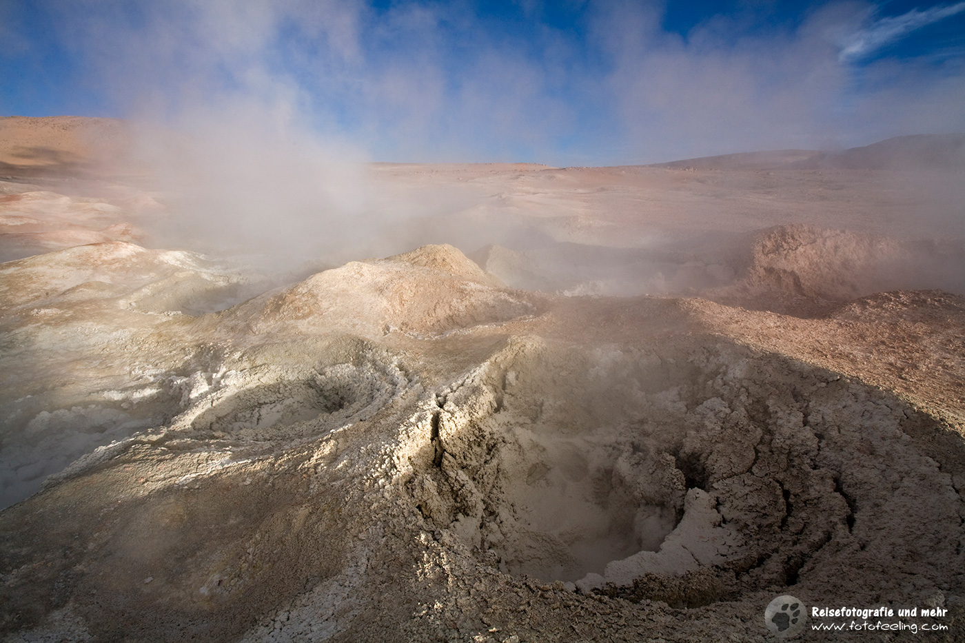 Geysir Sol de Manana frühmorgens