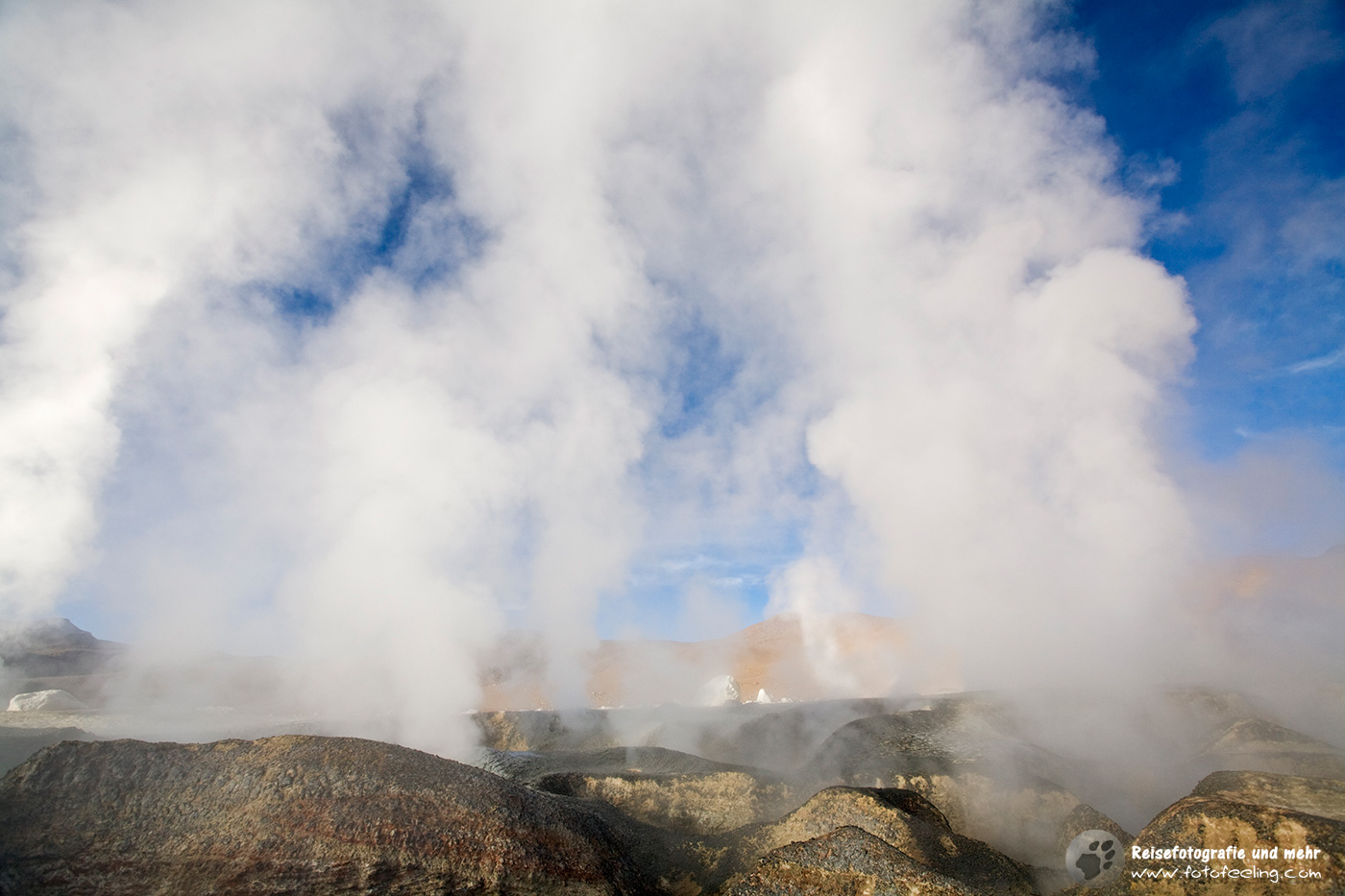 Geysir Sol de Manana frühmorgens
