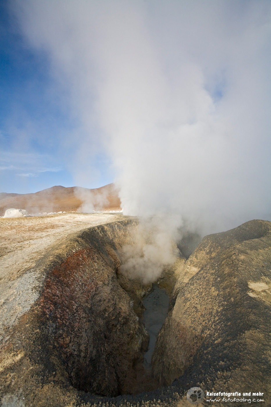 Geysir Sol de Manana frühmorgens