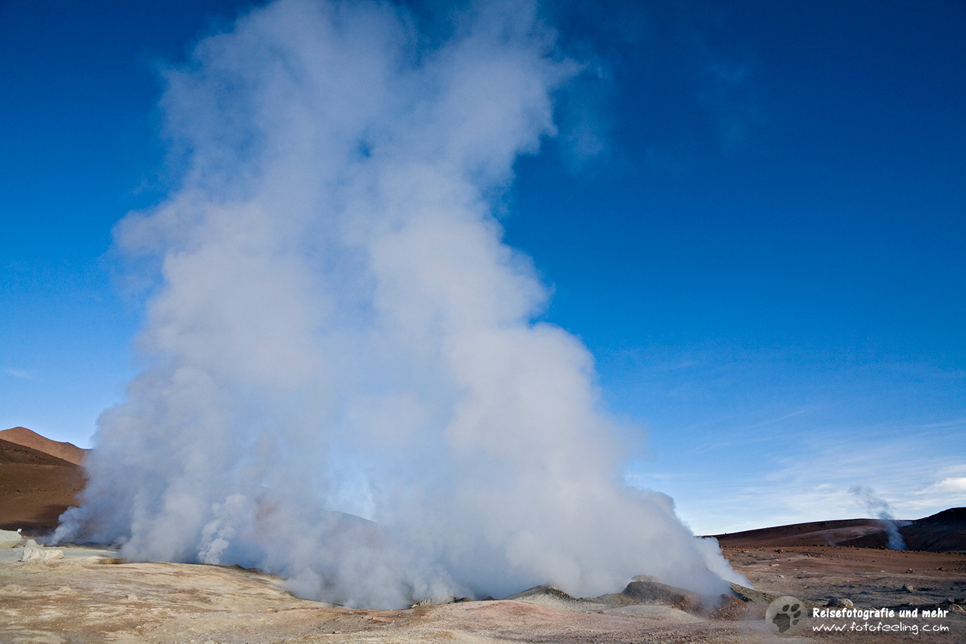 Geysir Sol de Manana frühmorgens