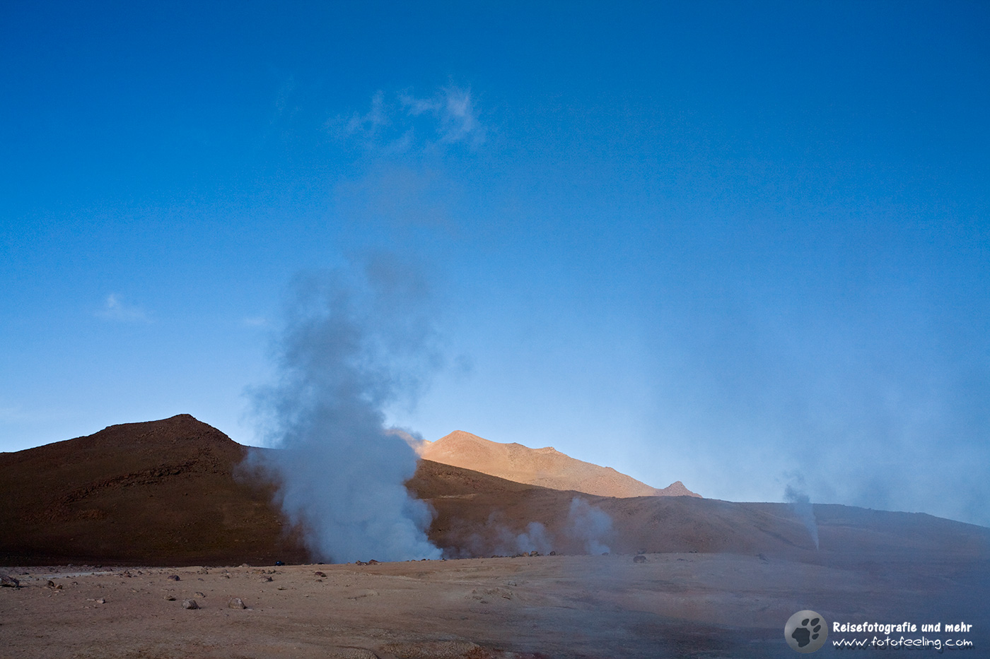 Geysir Sol de Manana frühmorgens