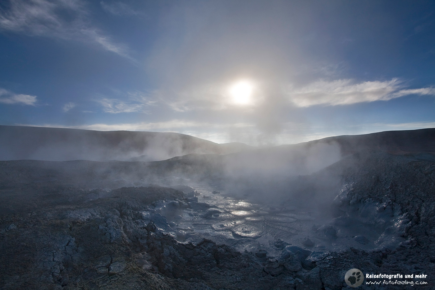 Geysir Sol de Manana frühmorgens
