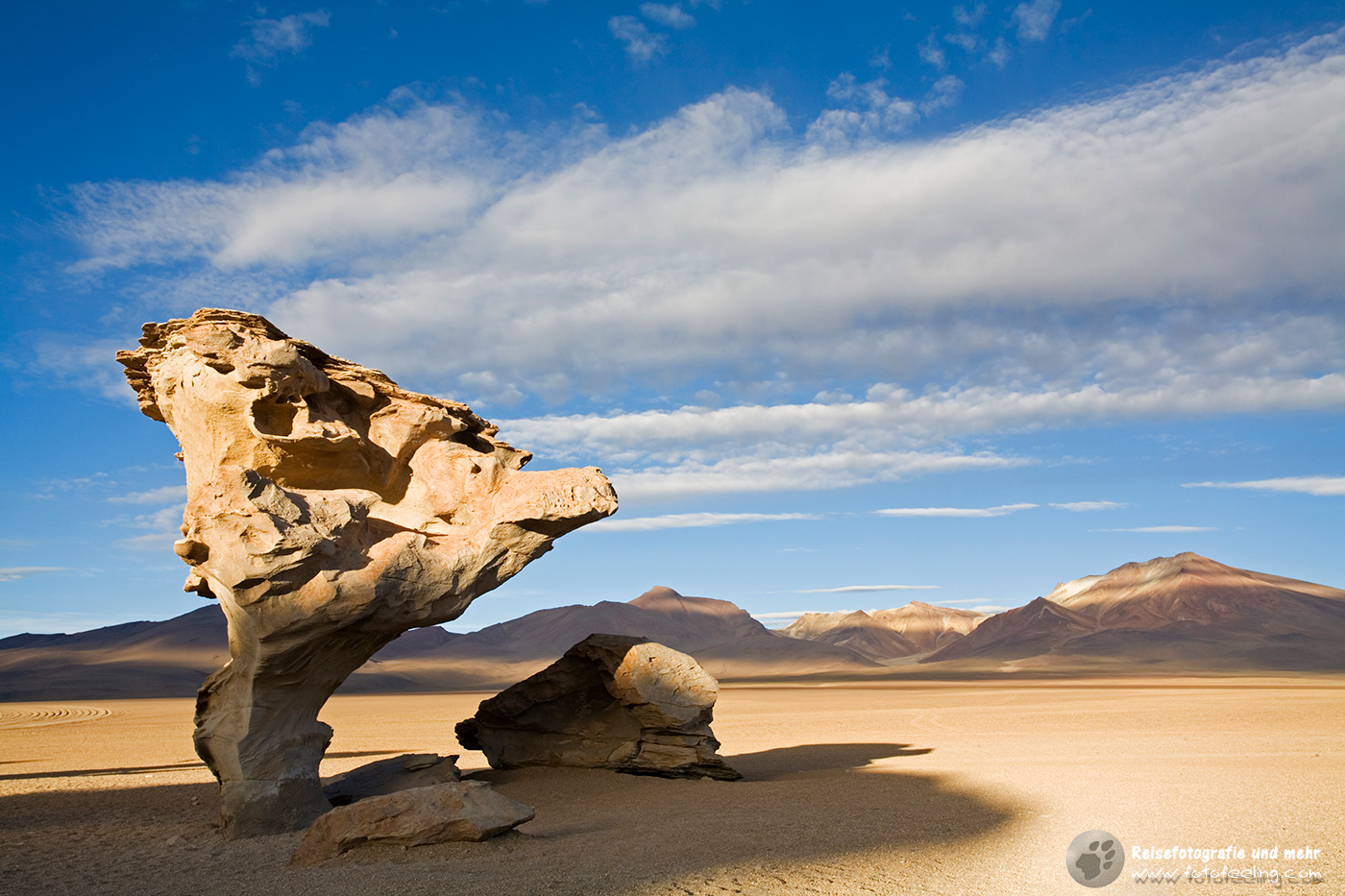 Bizarre Steinformation Arbol de Piedra im ersten Licht