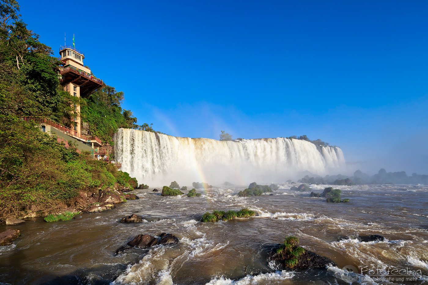 Iguazú Wasserfälle, von der Brasilianischen Seite, Aussichtsturm