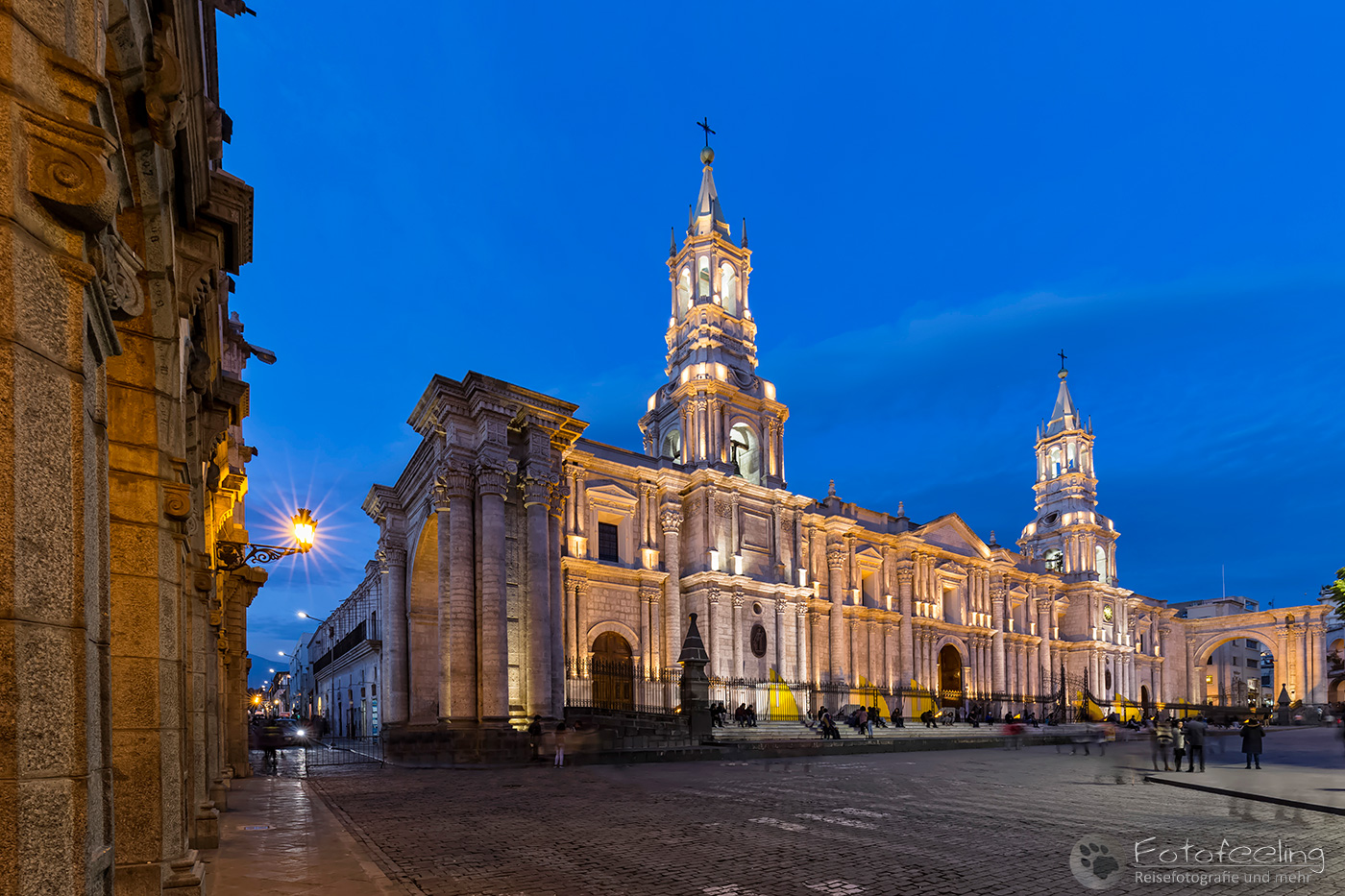 Cathedrale von Arequipa, (Catedral de Arequipa), Plaza de Armas, Blaue Stunde