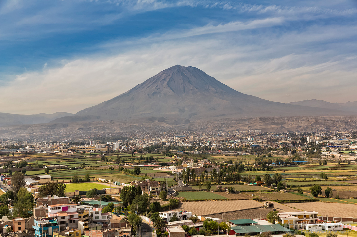 Aussicht vom Mirador de Sachaca auf den Vulkan Misti 5822 m