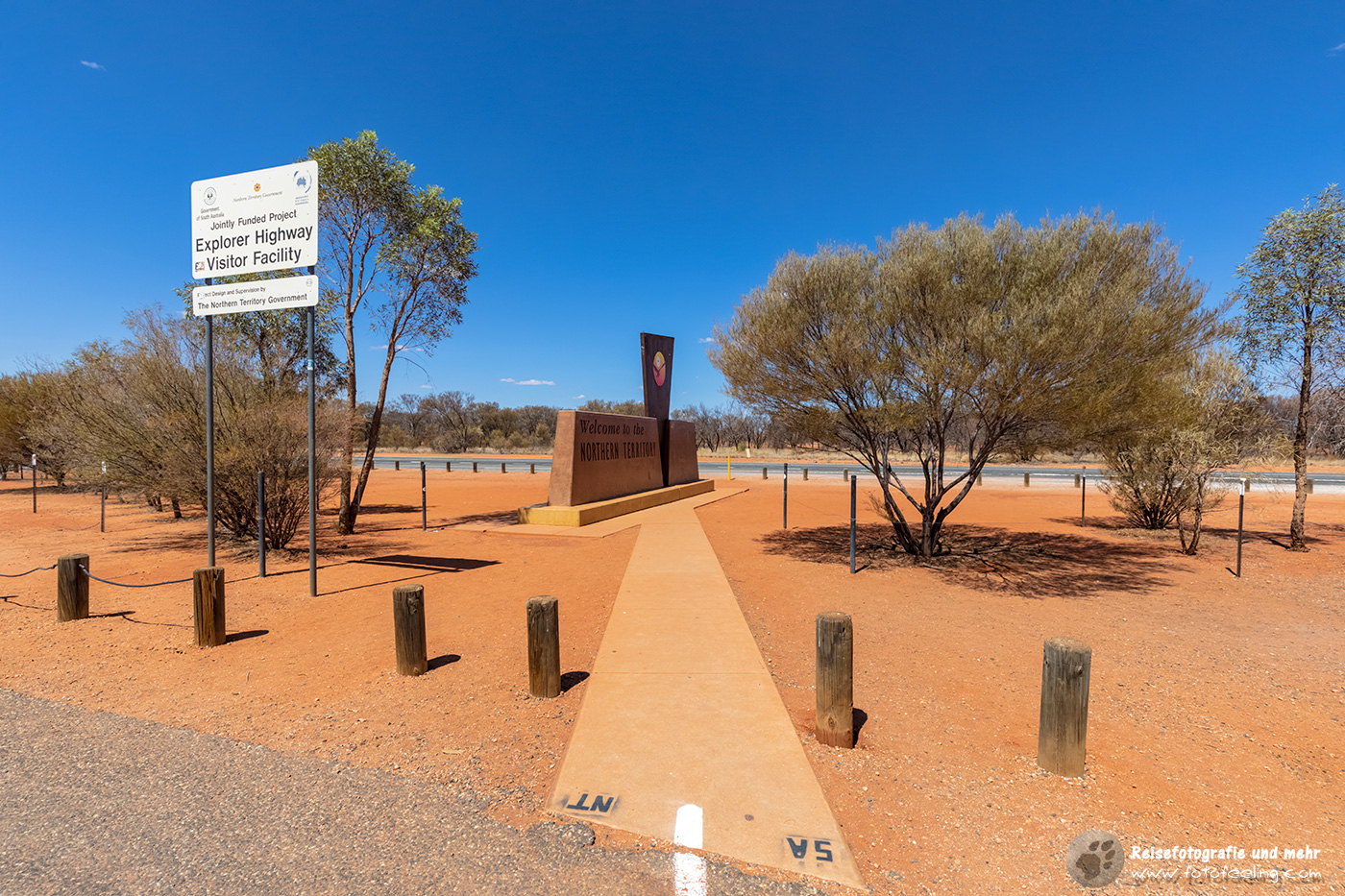 Grenze zwischen South Australia nach Northern Territory, Australien