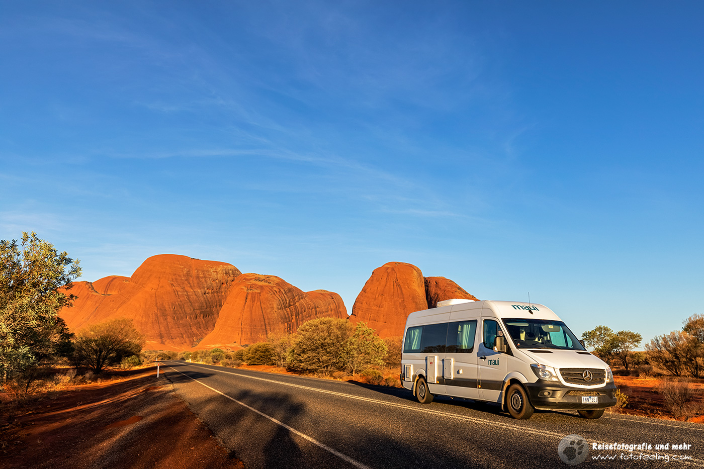 Fahrt zurück zum Uluru, Uluru-Kata Tjuta National Park, Northern Territory, Australien