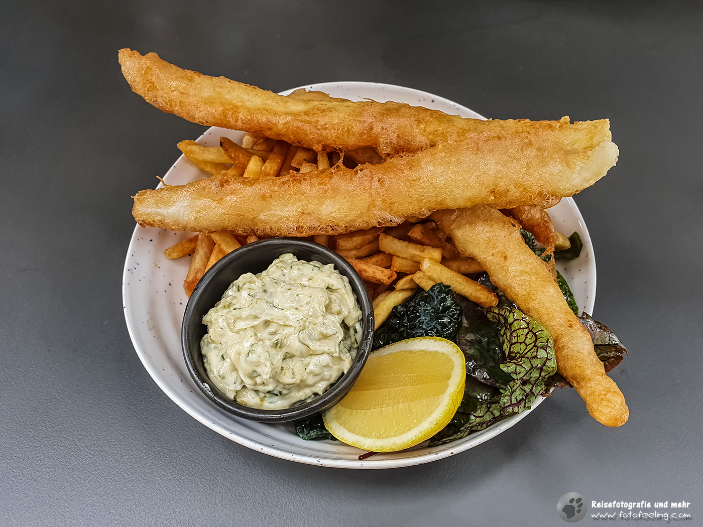 Fish and Chips, Pikes Wines & Pikes Beer Company, South Australia, Australien