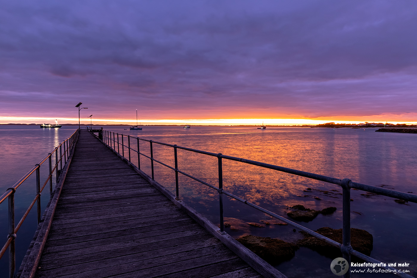 Robe Jetty vor Sonnenaufgang, South Australia, Australien