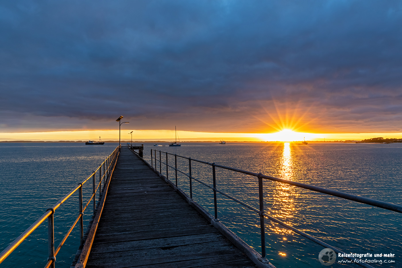 Robe Jetty im Sonnenaufgang, South Australia, Australien