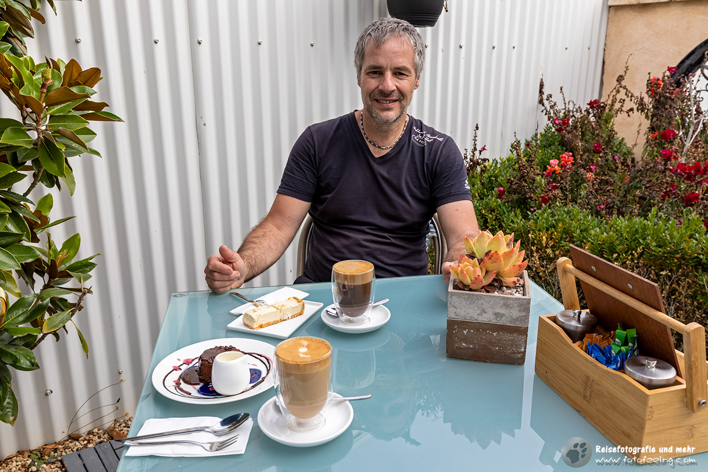 Leckerer Cappuccino und Mokka, Mahalia Coffee, Robe, South Australia, Australien