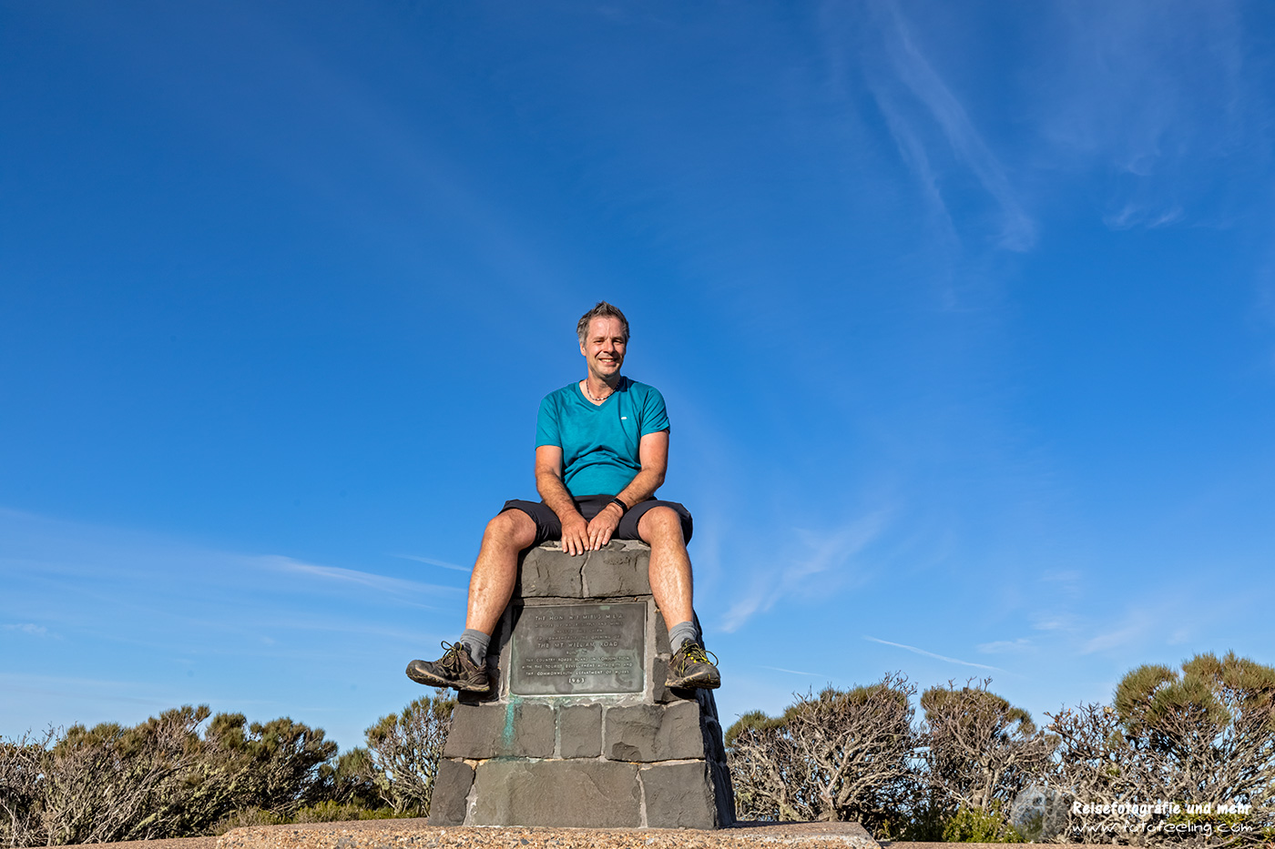 Chris auf dem Major Mitchell Plateau, Mount William, Grampians Nationalpark, Victoria, Australien
