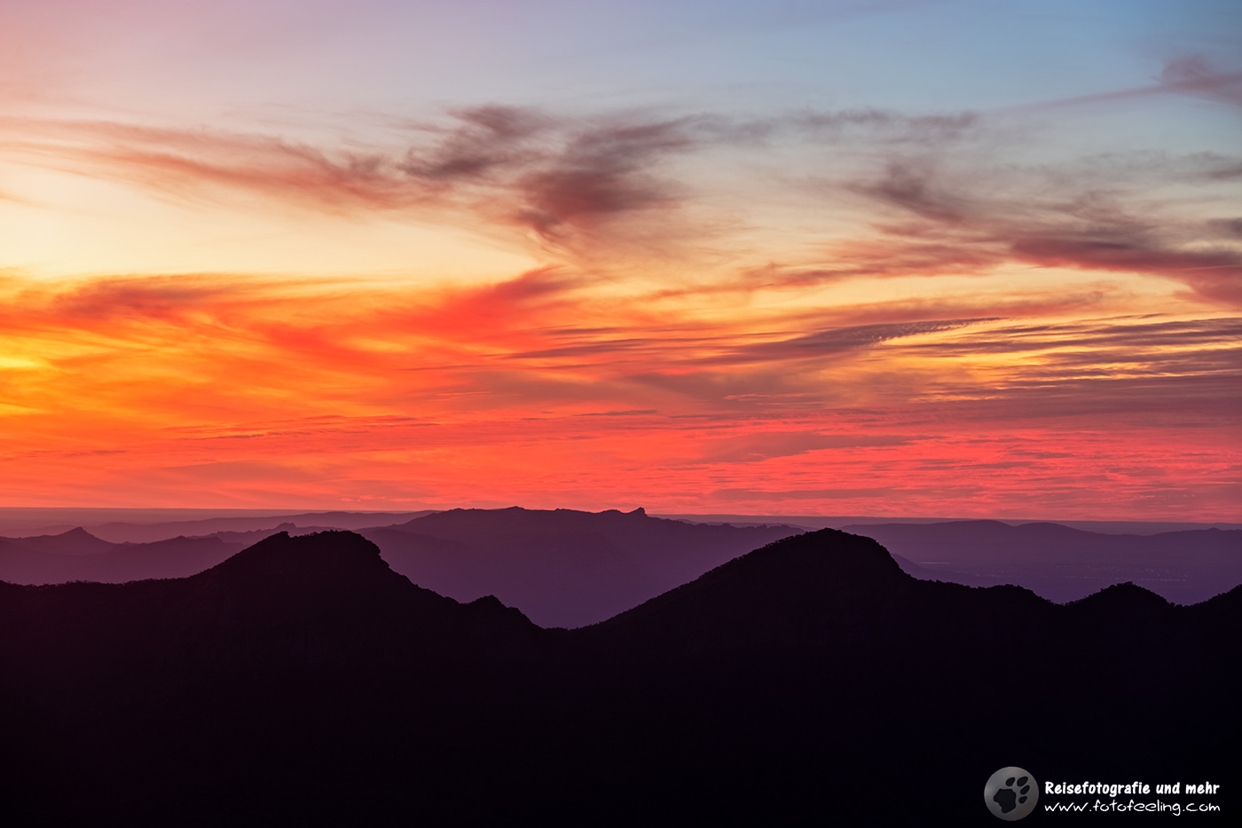 Sonnenuntergang am Mount William, Grampians Nationalpark, Victoria, Australien