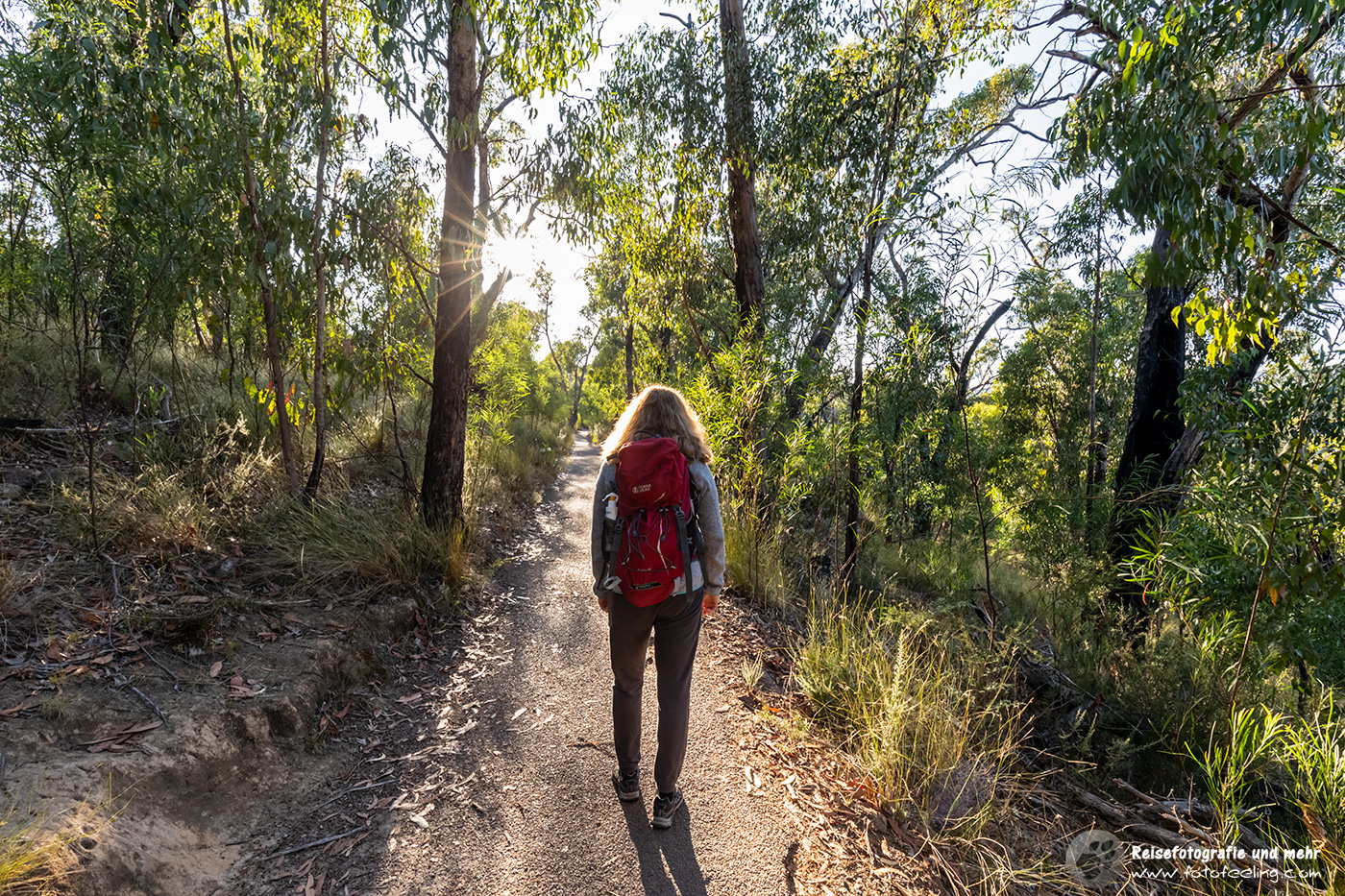Andrea auf dem Weg zum Bluff Lookout, Grampians Nationalpark, Victoria, Australien