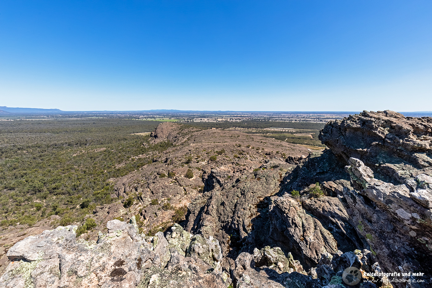 Aussicht vom Mount Wubjub-Guyun (Hollow Mountain), Grampians Nationalpark, Victoria, Australien