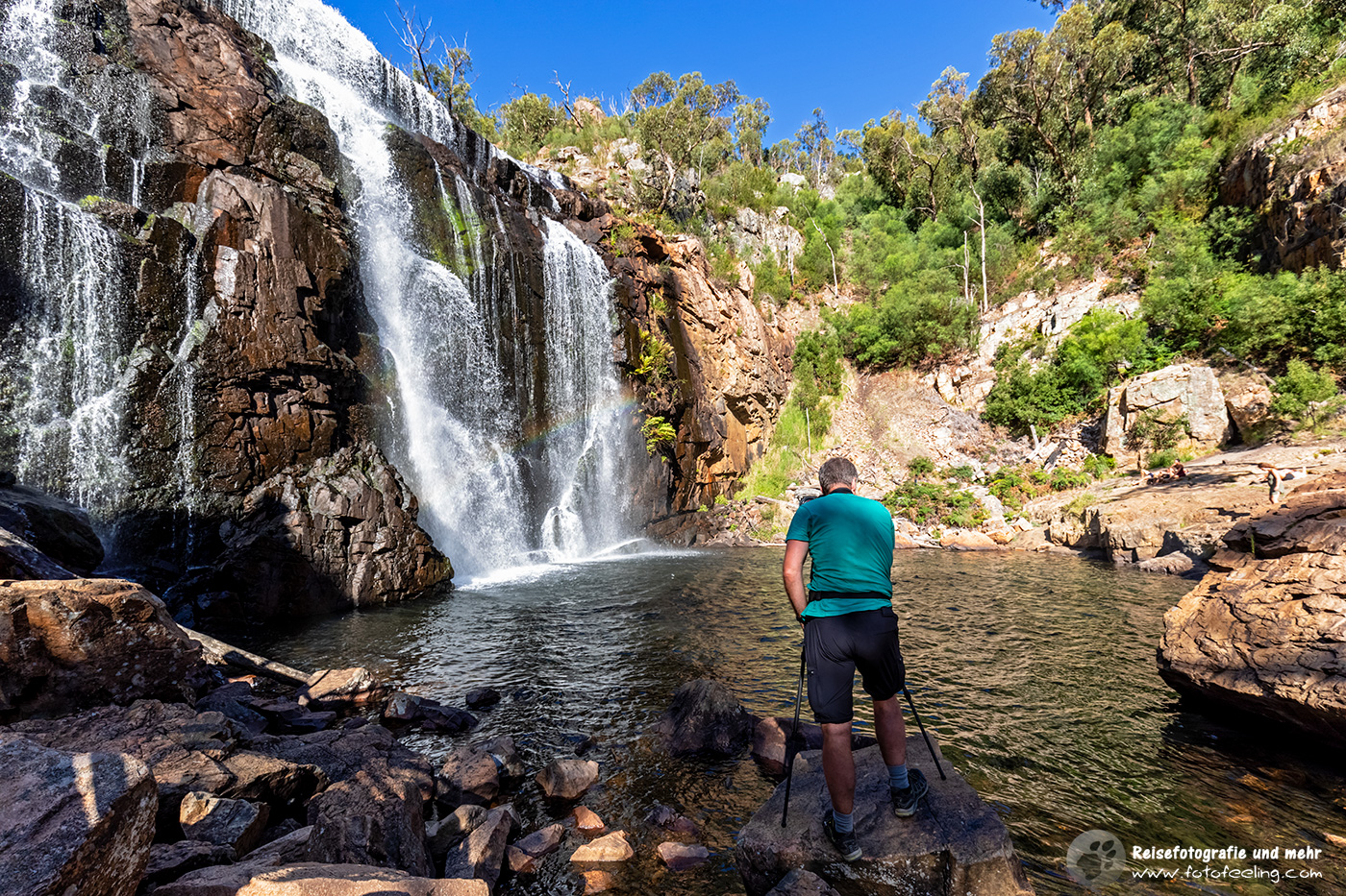 Chris fotografiert die MacKenzie Falls, Grampians Nationalpark, Victoria, Australien