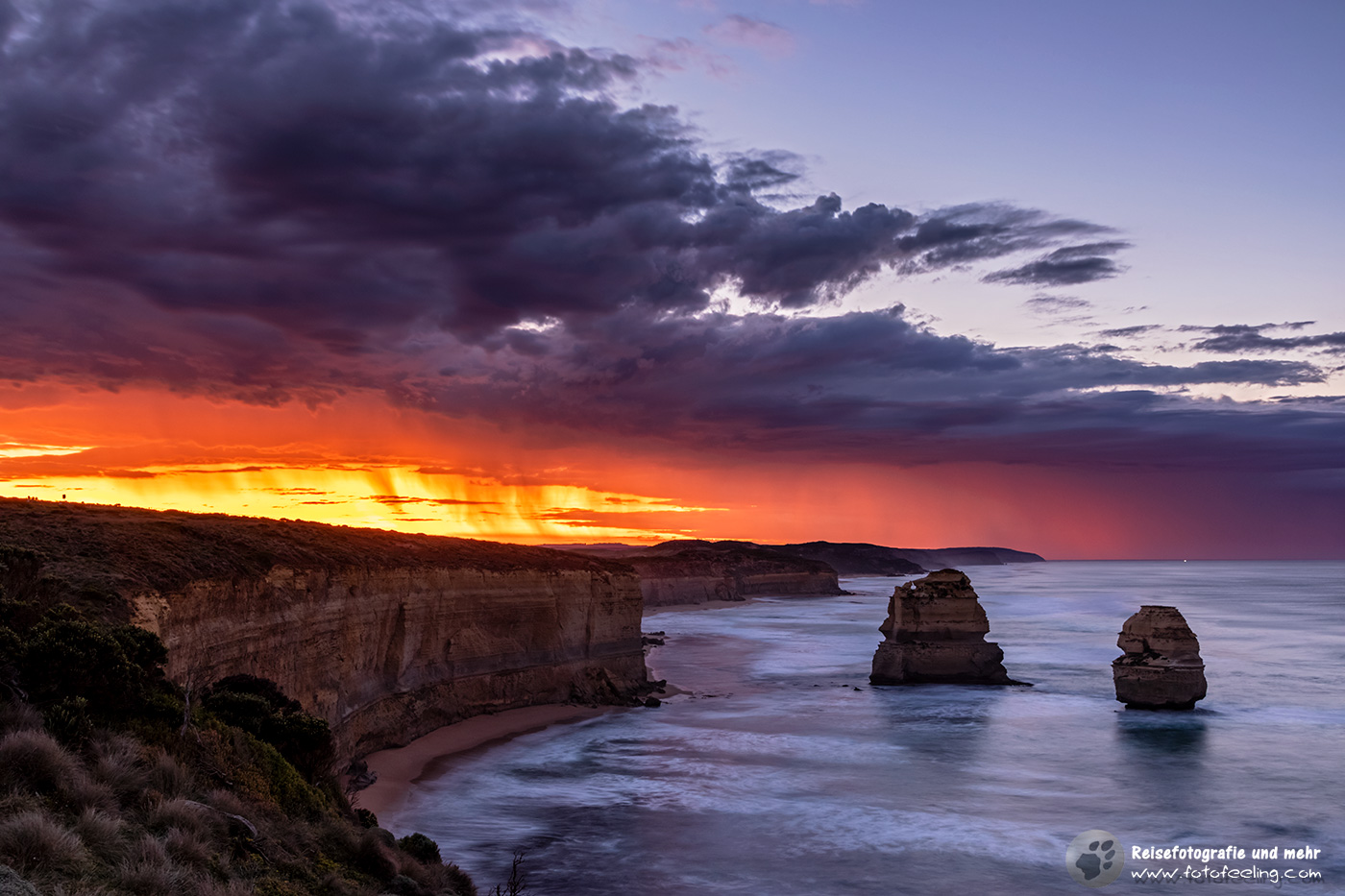 Sonnenaufgang über den Gibson Steps, Great Ocean Road, Victoria, Australien