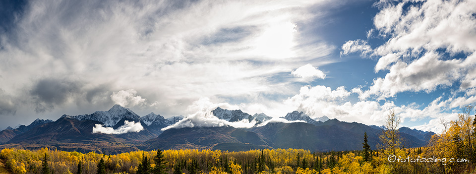 Chugach Mountains entlang des Glenn Highway, Alaska, USA