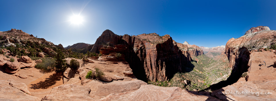Canyon Overlook, Zion Nationalpark - ca. 320° Panorama