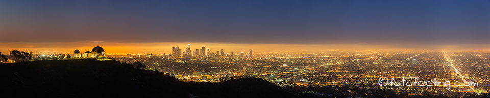 Aussicht auf das Griffith Observatory und Los Angeles, Kalifornien, Amerika