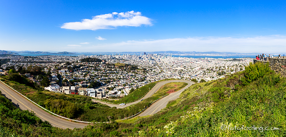 Aussicht von Twin Peaks auf San Francisco, Kalifornien, Amerika