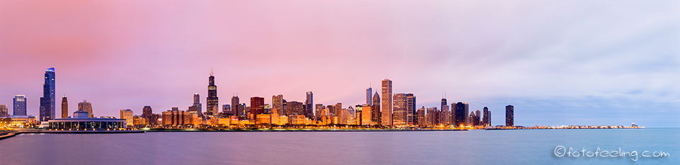 Chicago Skyline, Michigansee, Illinois, USA